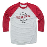 Mens Baseball T-Shirt Red / Ash