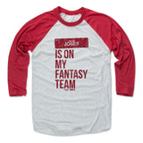 Mens Baseball T-Shirt Red / Ash