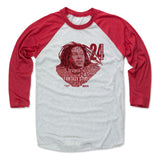 Mens Baseball T-Shirt Red / Ash
