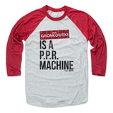 Mens Baseball T-Shirt Red / Ash